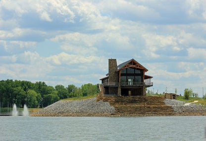 cabin overlooking water